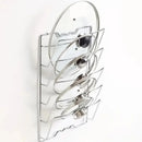 Axyaa Metal Wall-Mounted Pot Cover Storage Rack - Space-Saving Multi-Layer Kitchen Organizer