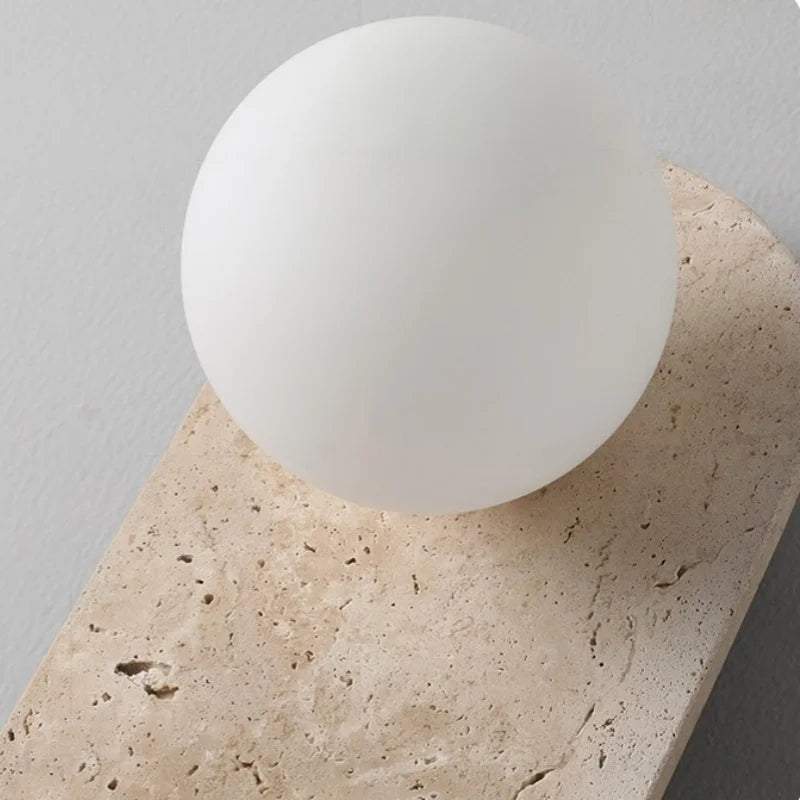 Axyaa White Glass Stone LED Wall Lamp for Living Room, Bedroom, Bathroom Mirror Lighting