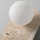Axyaa White Glass Stone LED Wall Lamp for Living Room Bedroom Wabi Sabi Mirror Light
