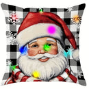 Axyaa LED Luminous Pillowcase with Santa Claus Snowman Plaid Design