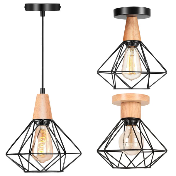 Axya Industrial Pendant Light for Kitchen Island Bar and Restaurant - Vintage Metal Lampshade