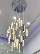 Axyaa Crystal Duplex Villa Chandelier - Luxurious Modern Cantilevered Design