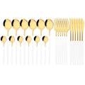 Axyaa Pink Gold Stainless Steel Cutlery Set - 24Pcs Mirror Dinnerware Flatware