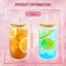 Axyaa 16oz Frosted & Clear Plastic Water Bottles Durable Reusable Portable DIY Drinkware