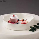 Axyaa Irregular Solid Color Ceramic Dinner Plate - Restaurant Tableware
