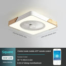 Axyaa Bladeless Remote Control Wood LED Ceiling Fan-Light, Modern Low Profile Square/Round Design