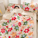 Axyaa Floral Coral Fleece Throw Blanket: Cozy & Stylish Winter Bed Sofa Blanket