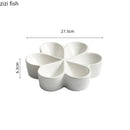 Axya Ceramic Dinner Plate: Multi Grid Snack Tray for Sashimi & Sushi