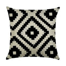 Axyaa Abstract Geometry Linen Pillowcase 45*45cm Square Home Sofa Decor Cover