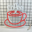 Axyaa 15" Coffee Neon Light Sign - Transparent Acrylic Cup Art for Bar Business