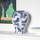 Axyaa Blue White Porcelain Vase Pots Flowers Arrangement Room Decor