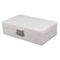 Axyaa PU Leather Jewelry Box: Tabletop Organizer with Lock, Necklace Hooks, Rings Storage