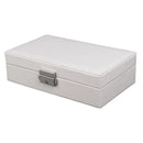 Axyaa PU Leather Jewelry Box: Tabletop Organizer with Lock, Necklace Hooks, Rings Storage