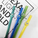 Axyaa Glass Boba Straws - Set of 12 Wide Clear Reusable Smoothie Straws