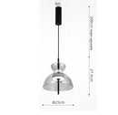 Axyaa Nordic Smoke Gray Glass LED Pendant Light, 12W, Minimalist Design