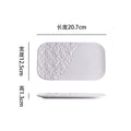 Axyaa White Ceramic Stone Pattern Sushi Plate - Creative Tableware
