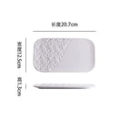 Axyaa White Ceramic Stone Pattern Sushi Plate - Creative Tableware