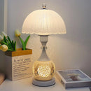 Axyaa Nordic Ceramic Bedside Lamp - Adjustable LED Upright Table Lamp