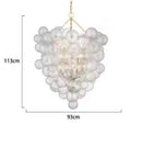 Axyaa Glass Bubble Chandelier: Modern Round Pendant Lamp for Living Room, Kitchen, Hotel.