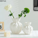 Axyaa Ceramic Vase for Desk Decor with Artificial Flowers - Room Aesthetic Touch