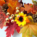 Axyaa Fall Wreath: Maple Leaf Pumpkin Pinecone Berry Thanksgiving Harvest Décor