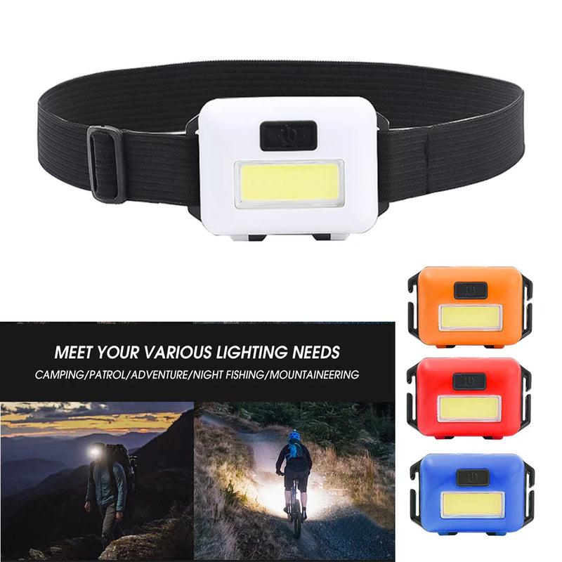 Axya COB LED Headlamp: Mini Waterproof Headlight with 3 Lighting Modes