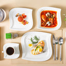 Axyaa 30/60-Piece White Porcelain Dinner Set Tableware for 6/12