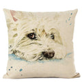 Cute Bulldog Hand-Painted Linen Pillowcase by Axyaa Teddy Collection