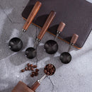 Axyaa Wooden Measuring Spoon Scoop Household Kitchen Tool with Long Handle