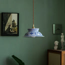 Axyaa Vintage Ceramic LED Pendant Light with Adjustable Socket & Knob Switch