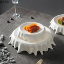 Axyaa Ceramic Dinner Plate Irregular Steak Dessert Snack Pasta Cake Household Tableware