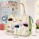 Axyaa Kawaii Thermal Lunch Bag- Cute Portable Bento Pouch for Women, Girls, Kids
