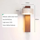 Axyaa Rotatable Wooden Bedroom Wall Lamp - Japanese Wabi Sabi Style
