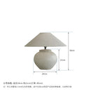 Wabi-sabi Retro Ceramic Table Lamp with Fabric Shade for Home Decor by Axyaa