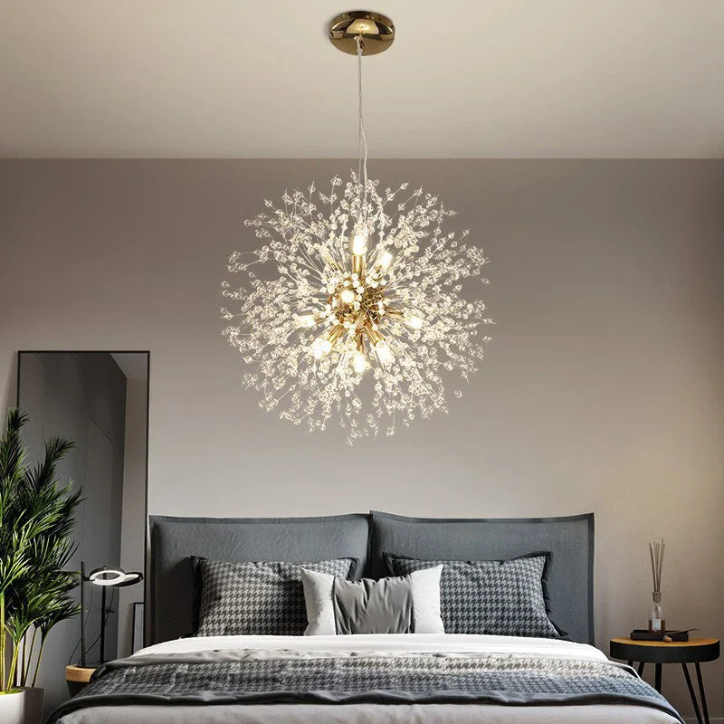 Axyaa Dandelion Art Crystal Chandelier for Modern Nordic Living Room