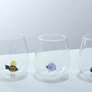 Axyaa Cute Cartoon Glass Juice Cup 14oz Unique Transparent Household Drinkware