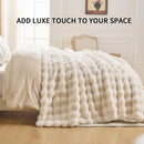 Axyaa Faux Fur Bed Blanket - Soft Plush Bubble Blanket for Bedroom & Living Room