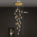 Axyaa Crystal Chandelier Stair Pendant Living Room Pendant Lights Interior Lighting