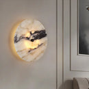 Axyaa Round Natural Stone Wall Lamp | Modern Living Room & Bedroom Lighting Fixtures