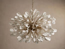 Axyaa Lunaria Brass Leaf Chandelier: Modern Ceramic Pendant Light