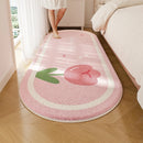 Axyaa Pink Plush Irregular Shape Carpet for Living Room Bedroom Décor