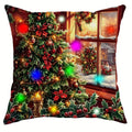Axyaa Christmas Tree Bell Pattern Luminous Pillowcase - Festive Home Decor & Gift