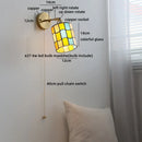 Axyaa Blue and White Glass LED Wall Light for Children's Room and Stairs