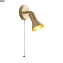 Axyaa Vintage Brass LED Wall Lamp with Pull Chain for Bedroom and Bathroom