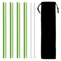 Axyaa Glass Boba Straws Set – Wide Clear Reusable Smoothie Straws for Bubble Tea