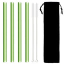Axyaa Glass Boba Straws Set – Wide Clear Reusable Smoothie Straws for Bubble Tea