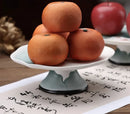 Axyaa Hand-Painted Lotus Relief Ceramic Fruit Tray