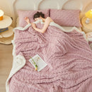 Axyaa Lamb Wool Throw Blanket Double Sided Queen Duvet Cover Bedspread