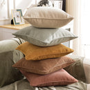 Axyaa Cotton Linen Cushion Cover Set in Peach Orange Grey Ivory for Home Décor