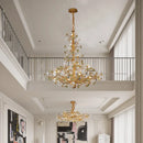 Axyaa Brass Crystal Branch Chandelier for Living, Dining, Bedroom - Creative Tree Art